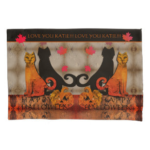 Housse D'oreillers Halloween Kitty Cats Pilote