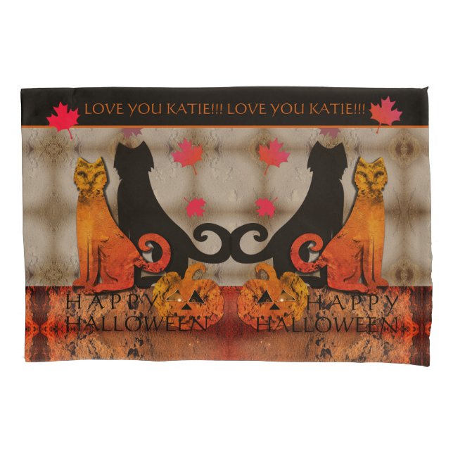 Housse D'oreillers Halloween Kitty Cats Pilote (devant)