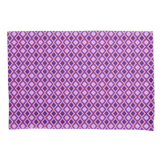 Housse D'oreillers Harlequin Purple Pink White Diamond Pattern