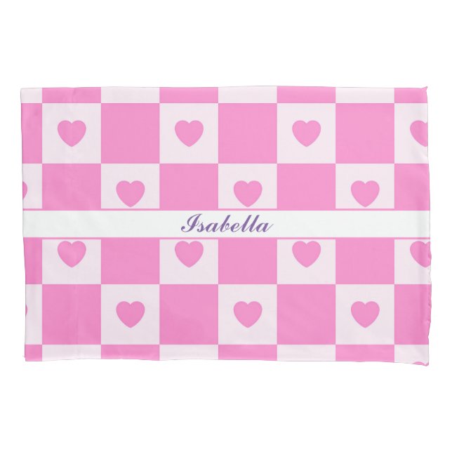 Housse D'oreillers Heart Modern Pink Love Collection (devant)