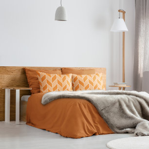 Housse D'oreillers Herringbone Chevron d'automne moderne Orange Peach