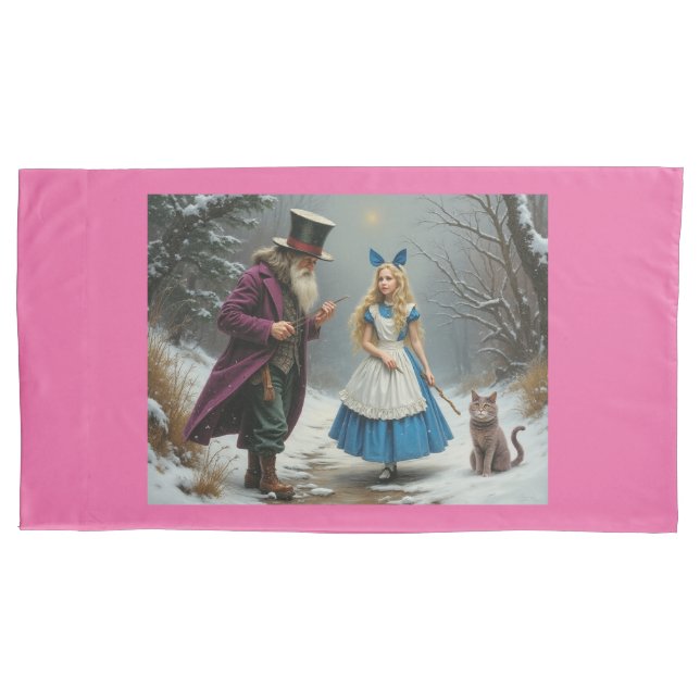 Housse D'oreillers Hiver Alice rosée king oreiller (devant)