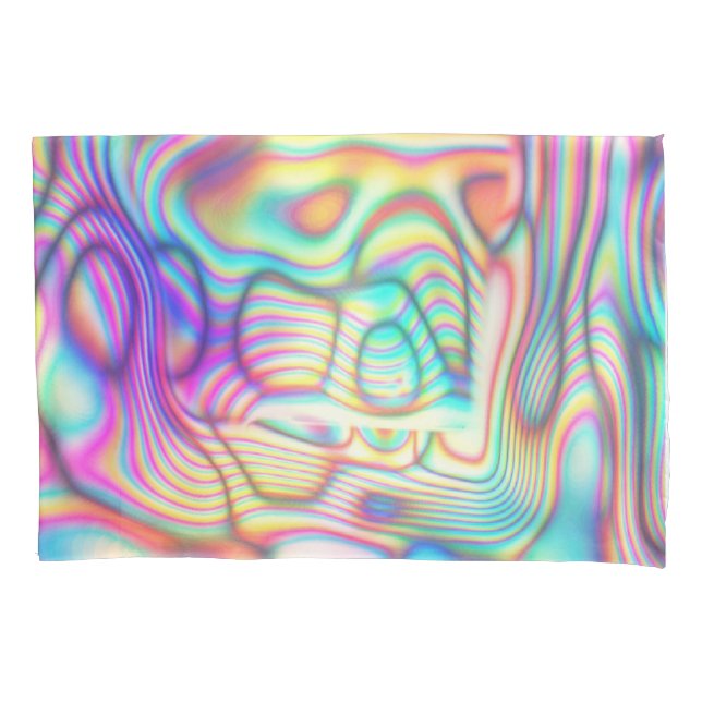 Housse D'oreillers Holographie couleur Trippy Holo (devant)