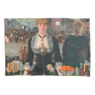 Housse D'oreillers Homme maussade d'un bar parisien Manet Un bar aux 