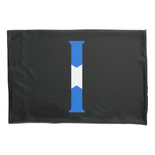 Housse D'oreillers I Monogramme superposé sur le drapeau écossais