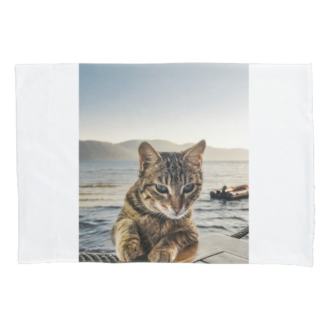 Housse D'oreillers "Ici je suis" dit le chat (devant)
