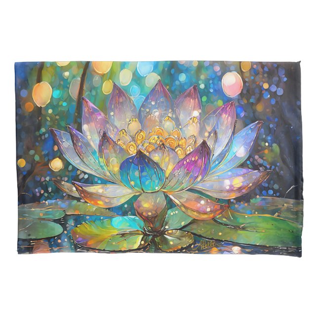 Housse D'oreillers Illuminated Blooming Lotus Flower (devant)