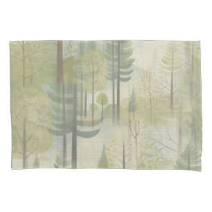 Housse D'oreillers Illustration artistique des pins dans un style mod