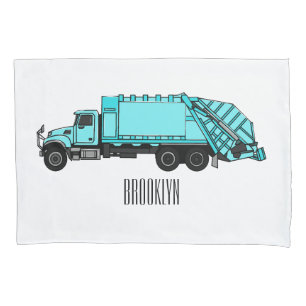 Housse D'oreillers Illustration de camion à ordures