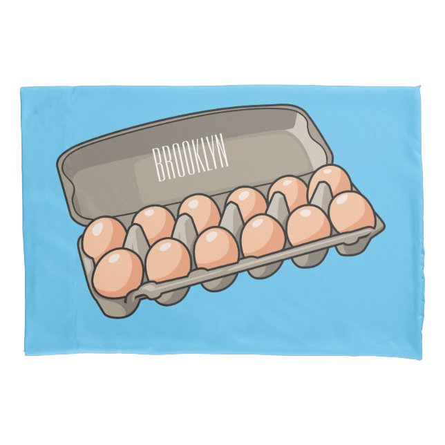 Housse D'oreillers Illustration de carton d'oeufs (devant)