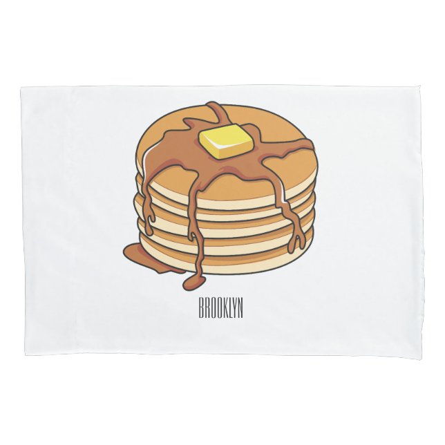 Housse D'oreillers Illustration de dessin animé de Pancake (devant)