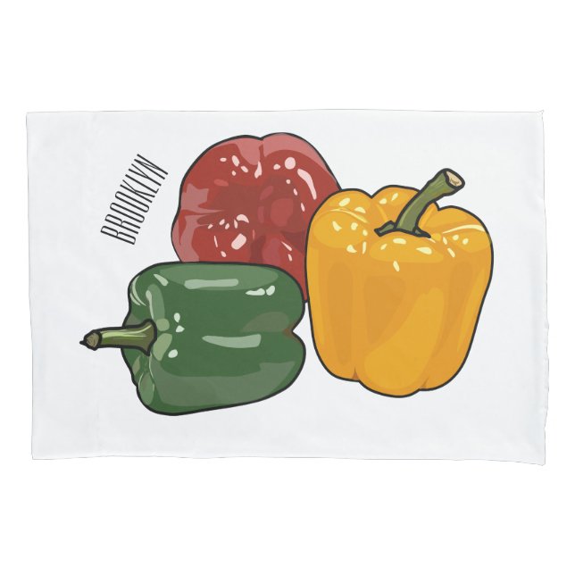 Housse D'oreillers Illustration de dessin de Capsicum (devant)