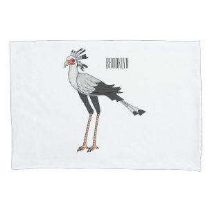 Housse D'oreillers Illustration de dessin du secrétaire pour oiseaux