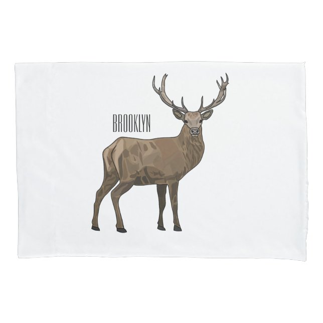 Housse D'oreillers Illustration de dessin sur le cerf (devant)