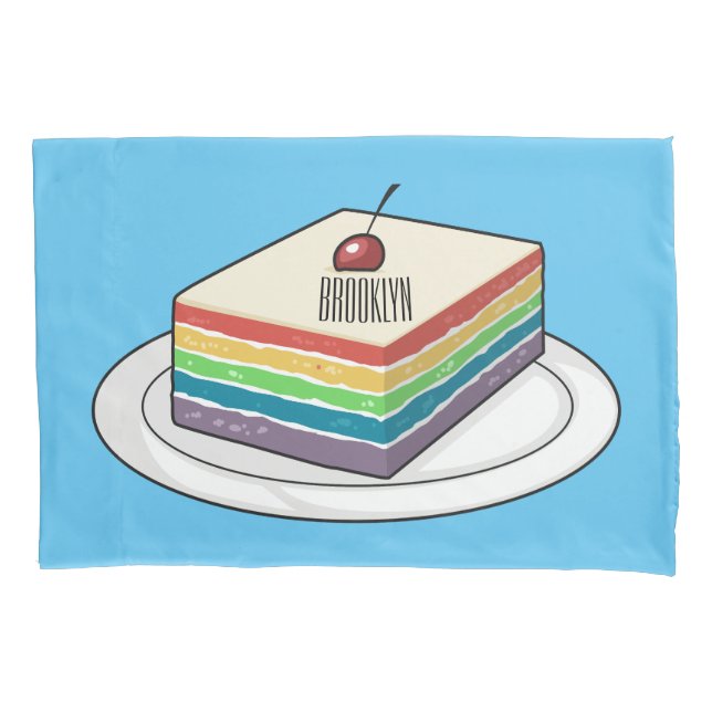 Housse D'oreillers Illustration de gâteau arc-en-ciel (devant)