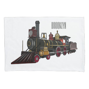 Housse D'oreillers Illustration de la locomotive à vapeur