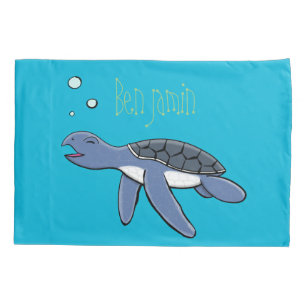 Housse D'oreillers Illustration de la petite tortue de mer