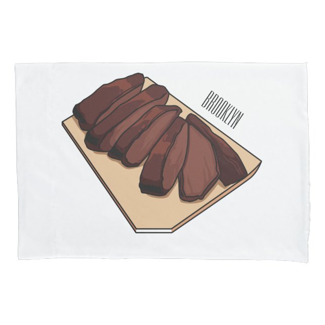 Housse D'oreillers Illustration de la poitrine de boeuf (devant)