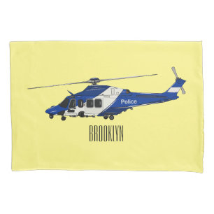 Housse D'oreillers Illustration de l'hélicoptère de police