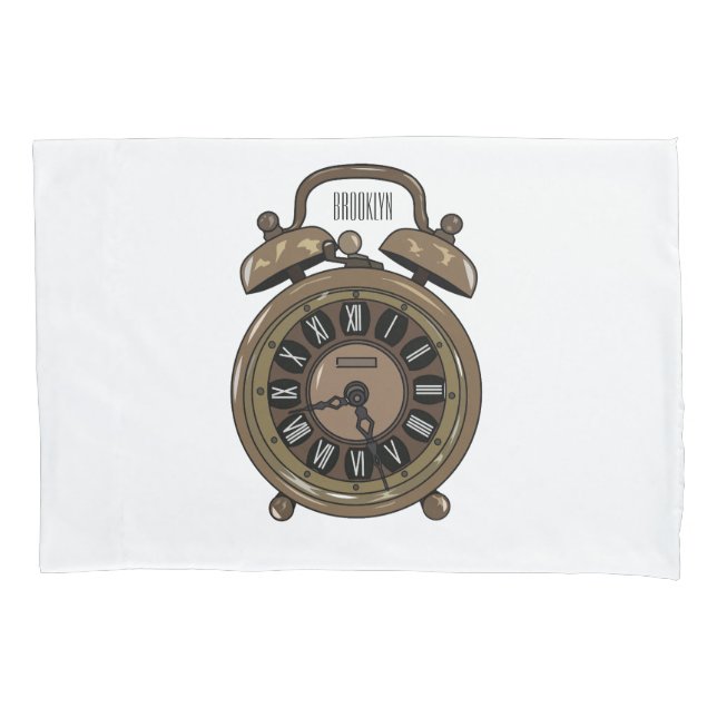 Housse D'oreillers Illustration de l'horloge d'alarme (devant)