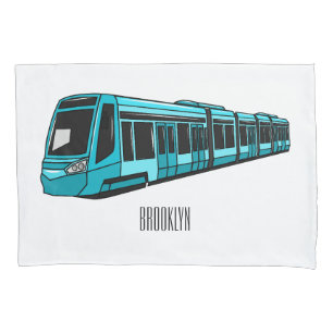 Housse D'oreillers Illustration de locomotive électrique