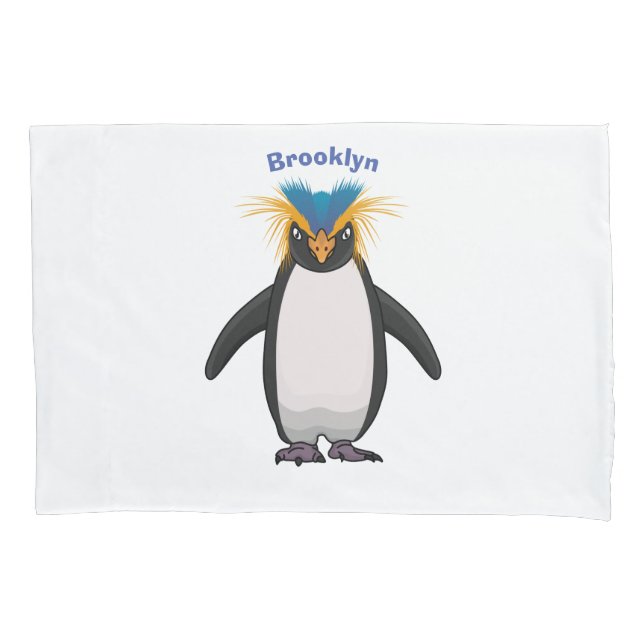 Housse D'oreillers Illustration de mignon macaroni pingouin (devant)