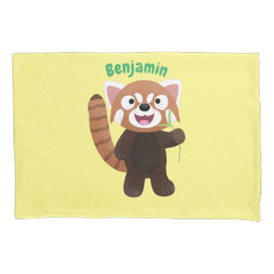 Housse D'oreillers Illustration de panda rouge mignon