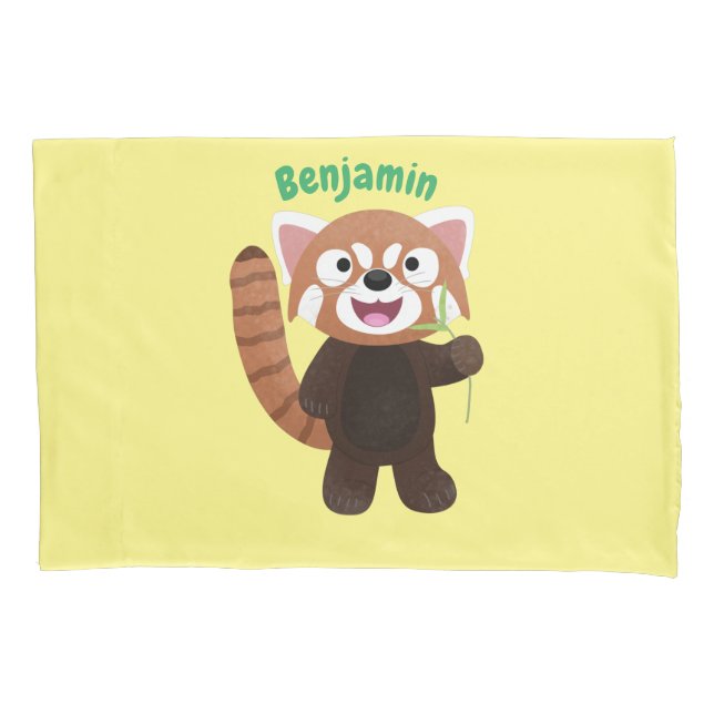 Housse D'oreillers Illustration de panda rouge mignon (devant)