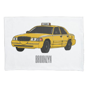 Housse D'oreillers Illustration de taxi