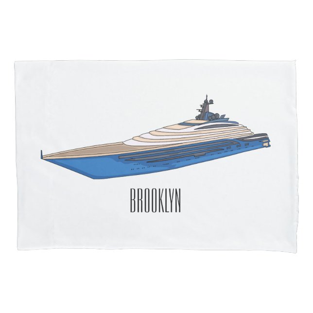 Housse D'oreillers Illustration de yacht (devant)