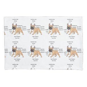 Housse D'oreillers Illustration drôle de l'anatomie d'un bouledogue f