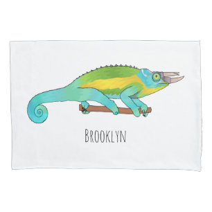 Housse D'oreillers Illustration du caméléon de Jackson