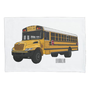 Housse D'oreillers Illustration d'un autobus scolaire
