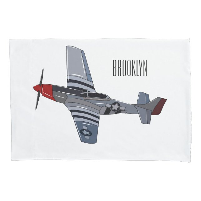 Housse D'oreillers Illustration d'un avion de chasse-bombardier (devant)