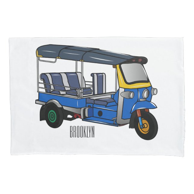 Housse D'oreillers Illustration Tuk tuk (devant)