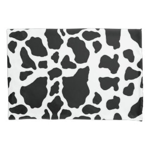 Housse D'oreillers Impression de vache noire et blanche