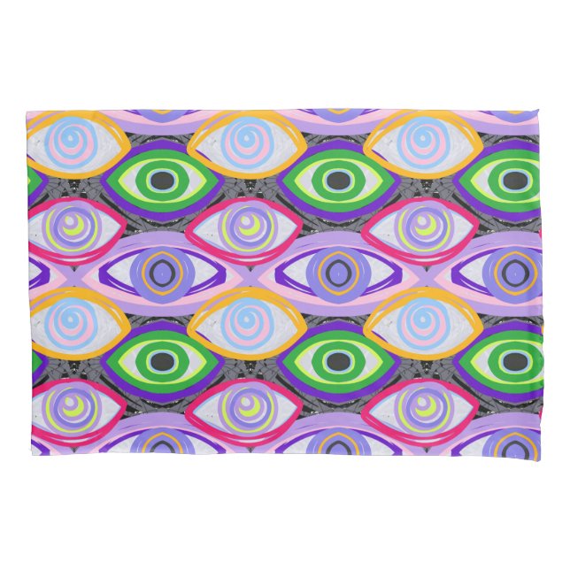 Housse D'oreillers Impression des yeux ouverts insomniens (devant-gauche)