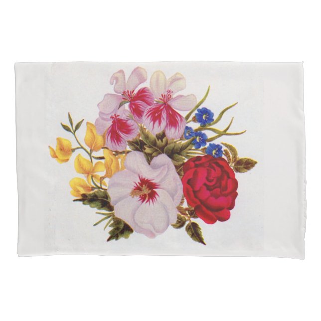 Housse D'oreillers imprimé bouquet de fleurs du XVIIIe siècle (devant)