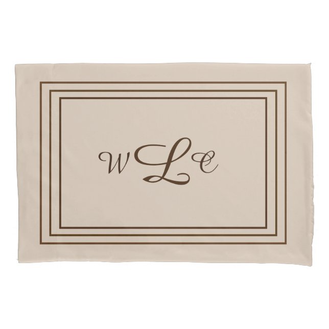 Housse D'oreillers Initiales personnalisées Pillowcase (devant)