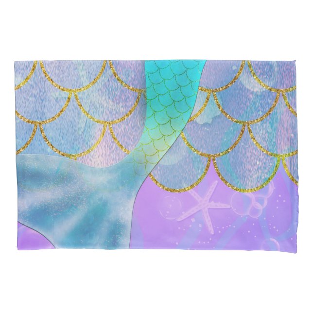 Housse D'oreillers Iridescent Pearl Shtoujours Sparkle Mermaid Tail (devant)