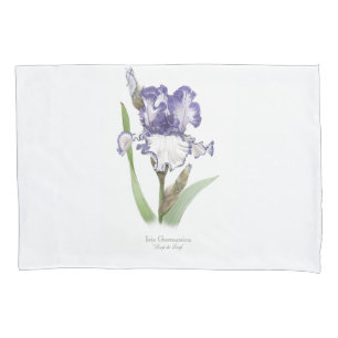 Housse D'oreillers Iris hérissé par pourpre