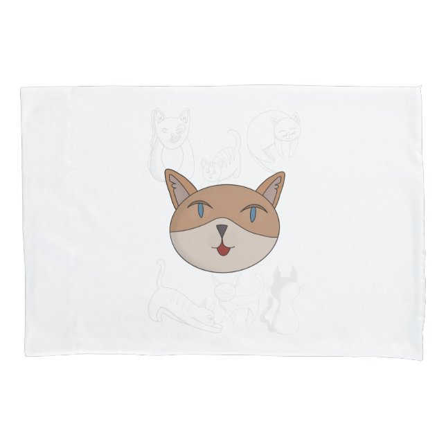 Housse D'oreillers J'adore les couvertures de couette pour chats (devant)