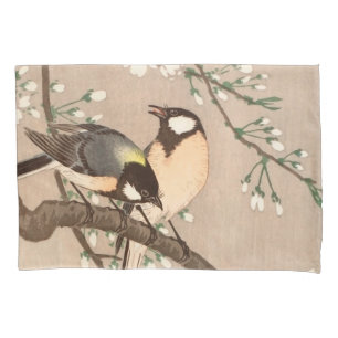 Housse D'oreillers Japonais Asiatique Koson Bird Chickadee Songbird