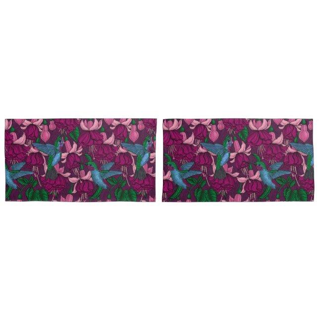 Housse D'oreillers Jardin des colibris (devant-Set)
