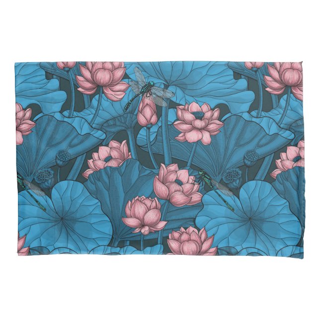 Housse D'oreillers Jardin du lotus nocturne (devant)