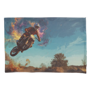 Housse D'oreillers Je suis en feu - Motocross Rider