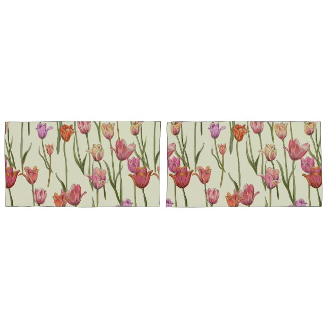 Housse D'oreillers Jeu de Coques Coussins des tulipes néerlandaises (devant-Set)