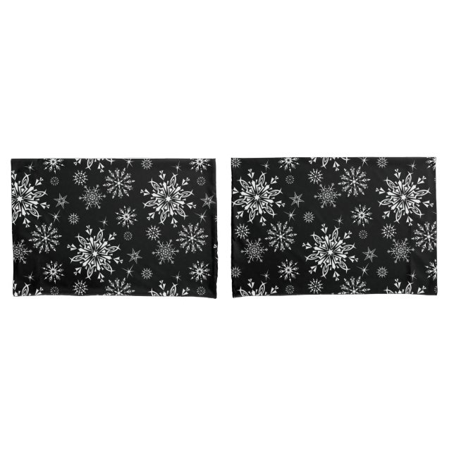Housse D'oreillers Jeu de pilotes de snowflèches de vacances (devant-Set)