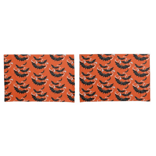 Housse D'oreillers Jeu d'oreillers pour chauves-souris Halloween (devant-Set)