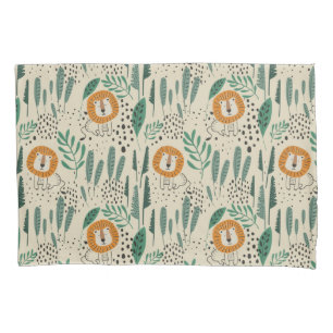 Housse D'oreillers Joli Doodle Lion Jungle Rainforest Motif